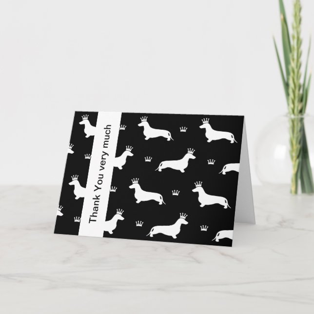 King Short Hair Dachshund - pattern 2 Thank You Card (Front)