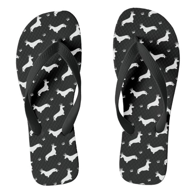 King Short Hair Dachshund - pattern 2 Thongs (Footbed)