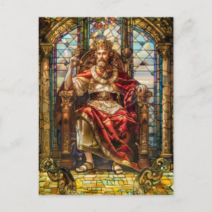 King Sitting on His Throne Postcard