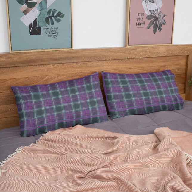 King Size Purple & Green Plaid Pillowcase (Creator Uploaded)