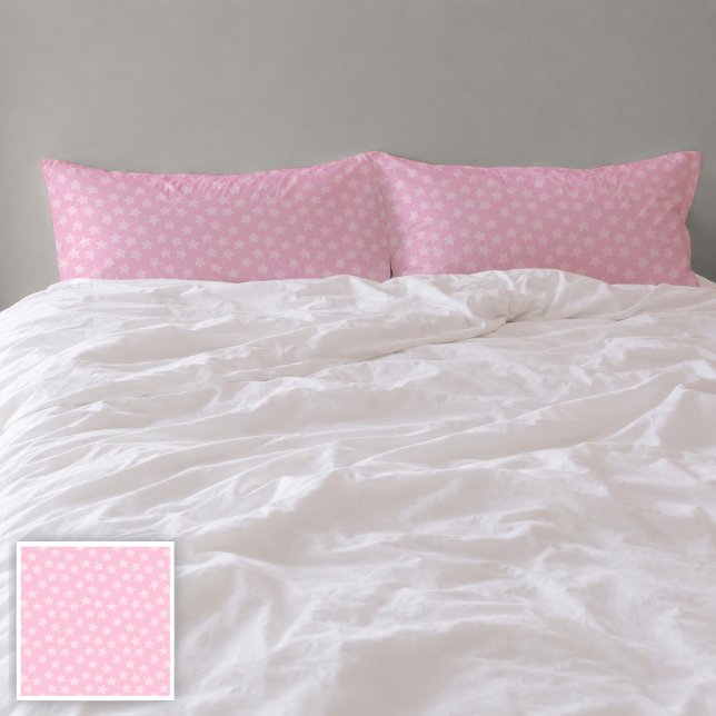 King-sized Tossed Pink Stars Pillowcase (Cover Image)