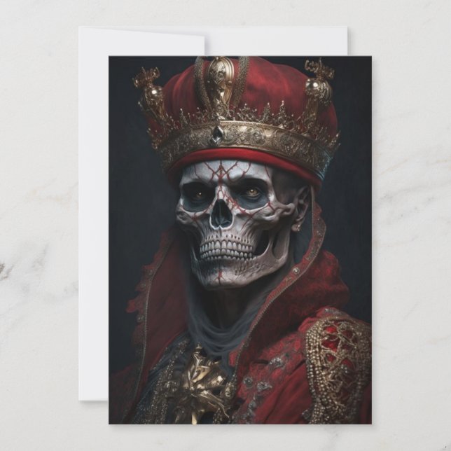 King Skeleton Greeting Card (Front)