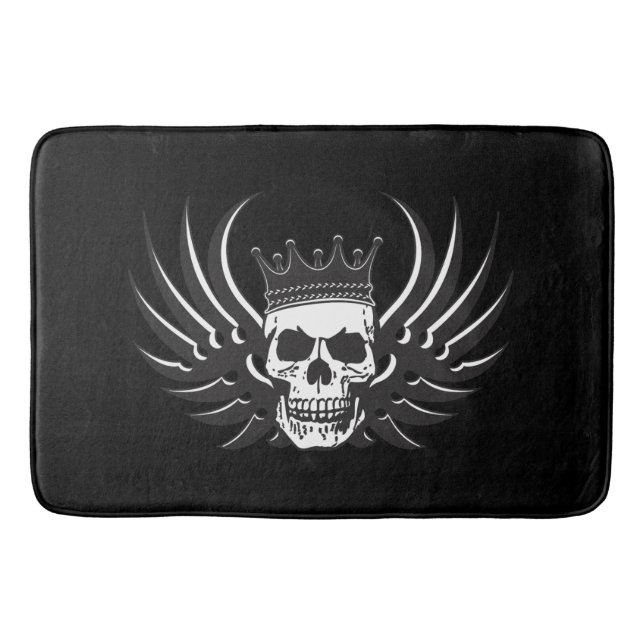 King Skull with Wings Bath Mat (Front)