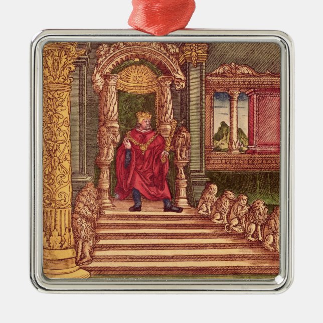 King Solomon on his throne, 1st Edition Metal Ornament (Front)