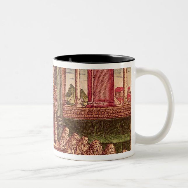 King Solomon on his throne, 1st Edition Two-Tone Coffee Mug (Right)