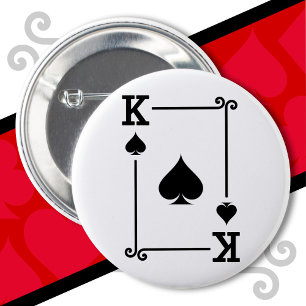 King Spades Card Costume Playing Cards King Spades 6 Cm Round Badge