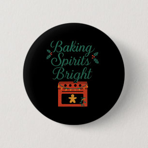 King Spirits Bright Christmas Oven Graphic 6 Cm Round Badge