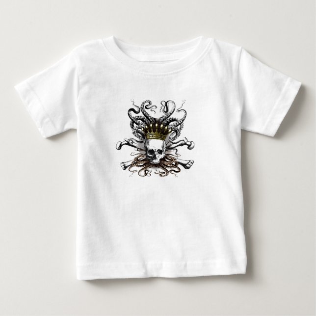 King Squid Skull Baby T-Shirt (Front)