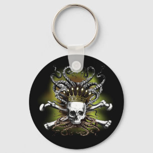 King Squid Skull Key Ring
