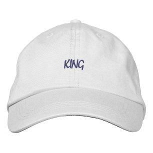 KING Text Custom White-Hat Soft Perfect Look Embroidered Hat