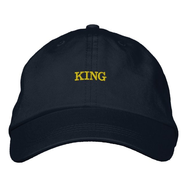 KING Text Name Printed Create your own-Hat Cool Embroidered Hat (Front)