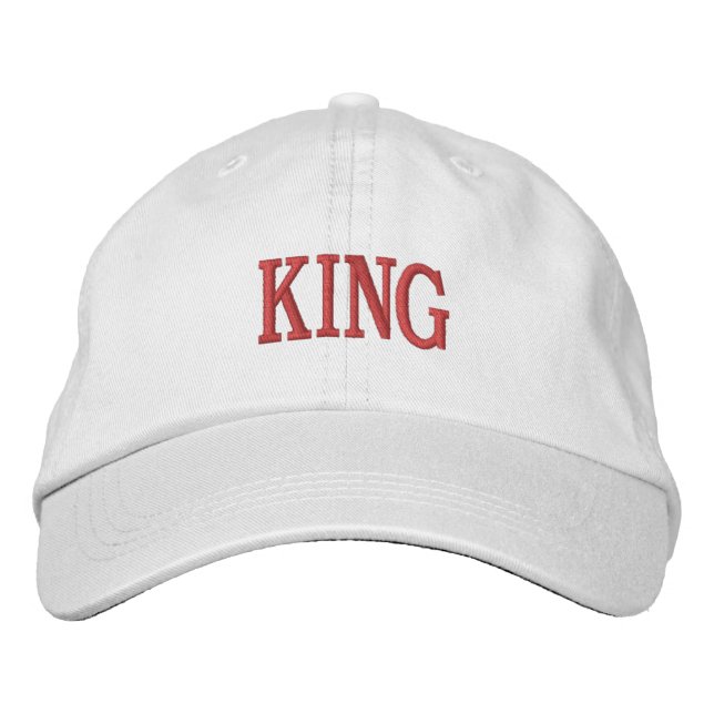 KING Text Name printed Embroidered  hats Caps (Front)