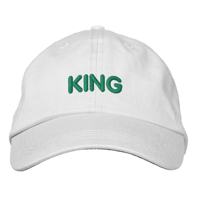 KING text name Visor Embroidered Hat (Front)
