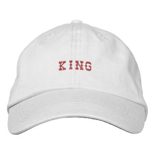 King Text Printed Casual Outing-Hat for Men's Cute Embroidered Hat