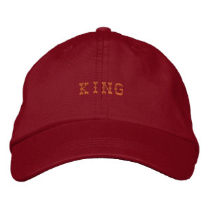 King Text Printed Embroidered hats Caps