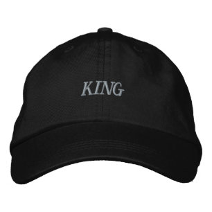 King Text Printed Name-Hat Black Colour Super Men' Embroidered Hat