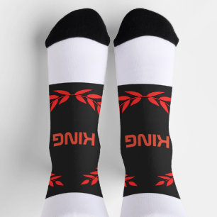 KING Text Printed Style Sustainable Premium Crew Socks