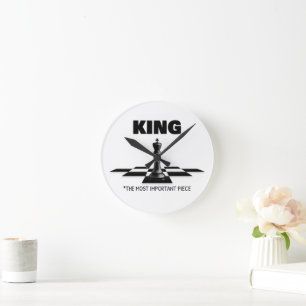 King The Most Important Piece  Round Clock