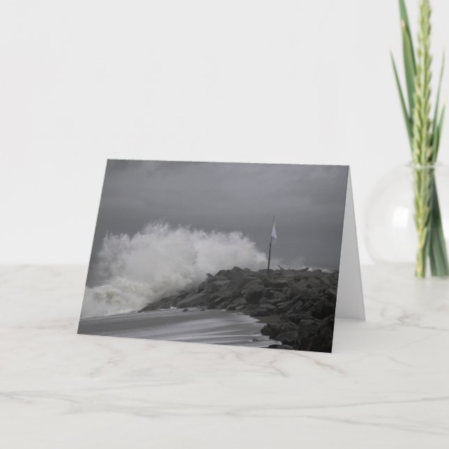 King Tide Waves at West Port, WA Card (Front)