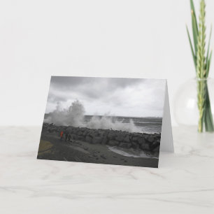 King Tide Waves at West Port, WA Note Card