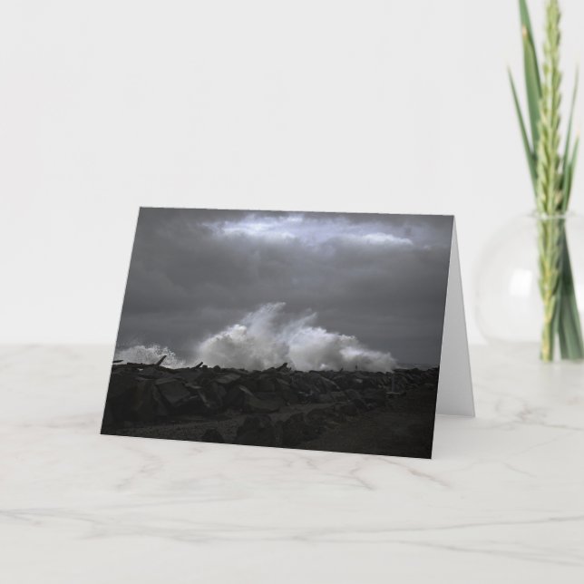 King Tide Waves at West Port, WA Note Card (Front)