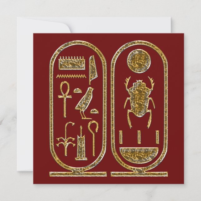 King Tut  Hieroglyphics Invitations (Front)