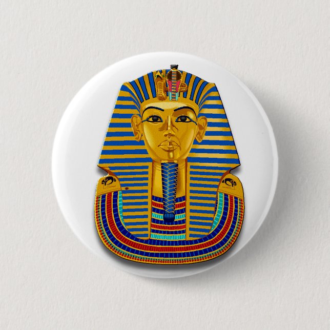 King Tut Mask 6 Cm Round Badge (Front)
