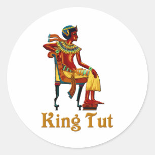 King Tut on his Throne Classic Round Sticker