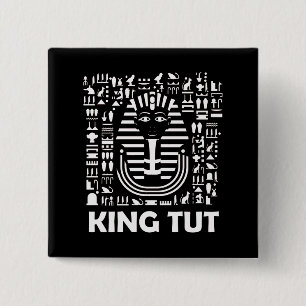 King tut pharaoh egyptian Hieroglyphic Alphabet 15 Cm Square Badge