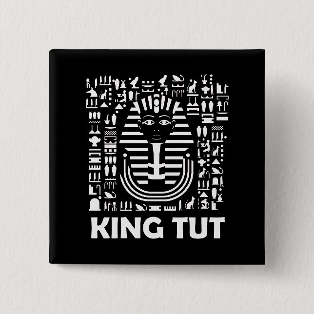 King tut pharaoh egyptian Hieroglyphic Alphabet 15 Cm Square Badge (Front)