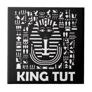 King tut pharaoh egyptian Hieroglyphic Alphabet Ceramic Tile