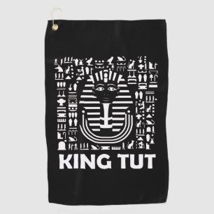 King tut pharaoh egyptian Hieroglyphic Alphabet Golf Towel