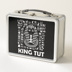 King tut pharaoh egyptian Hieroglyphic Alphabet Metal Lunch Box