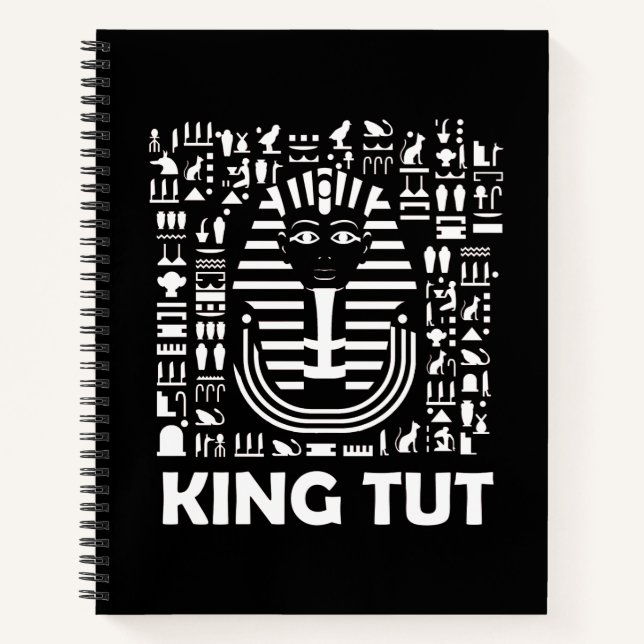 King tut pharaoh egyptian Hieroglyphic Alphabet Notebook (Front)