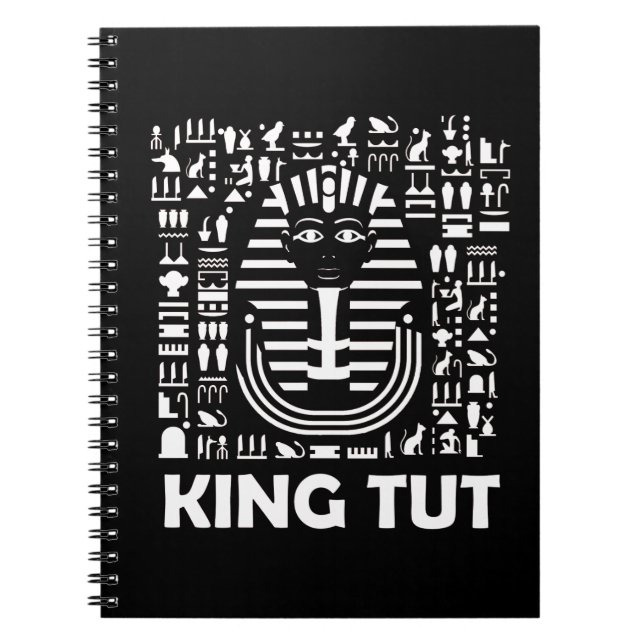King tut pharaoh egyptian Hieroglyphic Alphabet Notebook (Front)