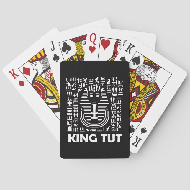 King tut pharaoh egyptian Hieroglyphic Alphabet Playing Cards (Back)