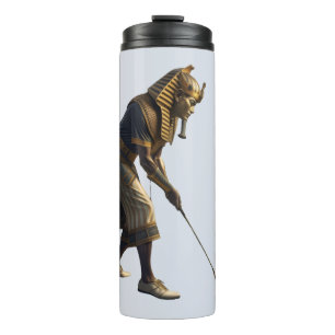 King Tut Playing Golf  Funny Ancient Egypt Art  Hu Thermal Tumbler