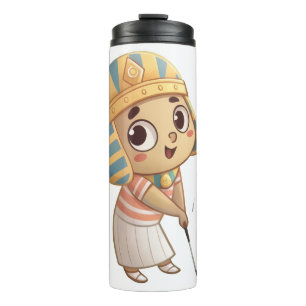 King Tut Playing Golf Funny Ancient Egypt Art Thermal Tumbler