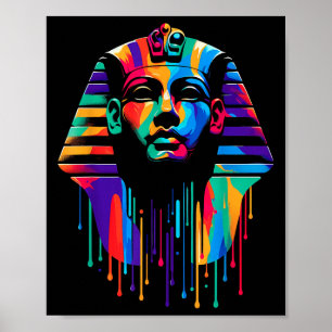 King Tut. Tutankhamun Minimalist Vibrant Style Chr Poster