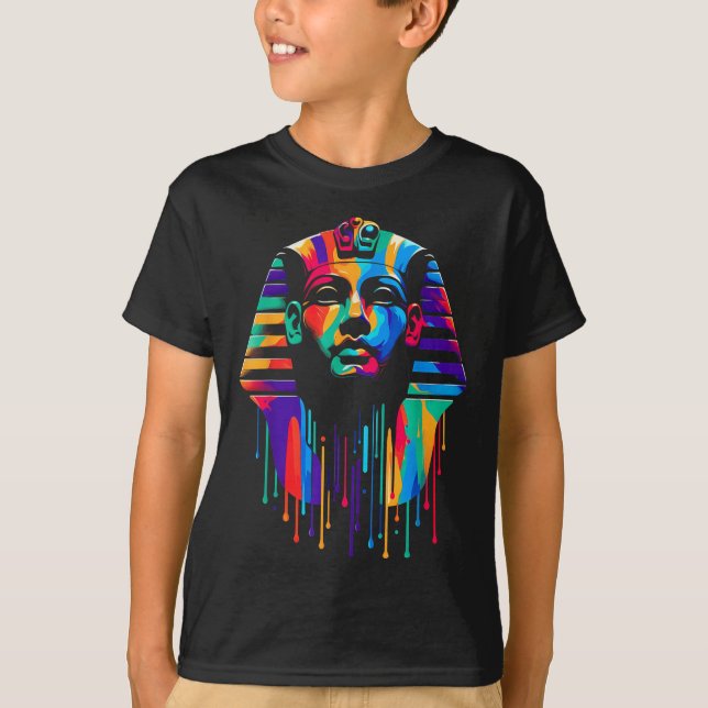 King Tut. Tutankhamun Minimalist Vibrant Style Chr T-Shirt (Front)
