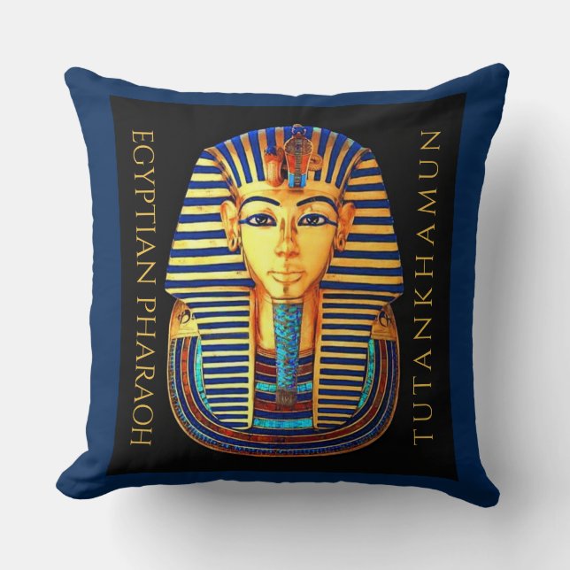 King Tutankhamun Ancient Egyptian Pharaoh Cushion (Front)