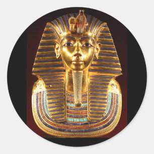King Tutankhamun, Gold Mask Classic Round Sticker