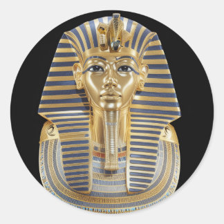 King Tutankhamun Round Glossy Stickers