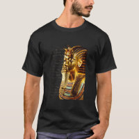King Tutankhamun with Hieroglyphs Gold and Black