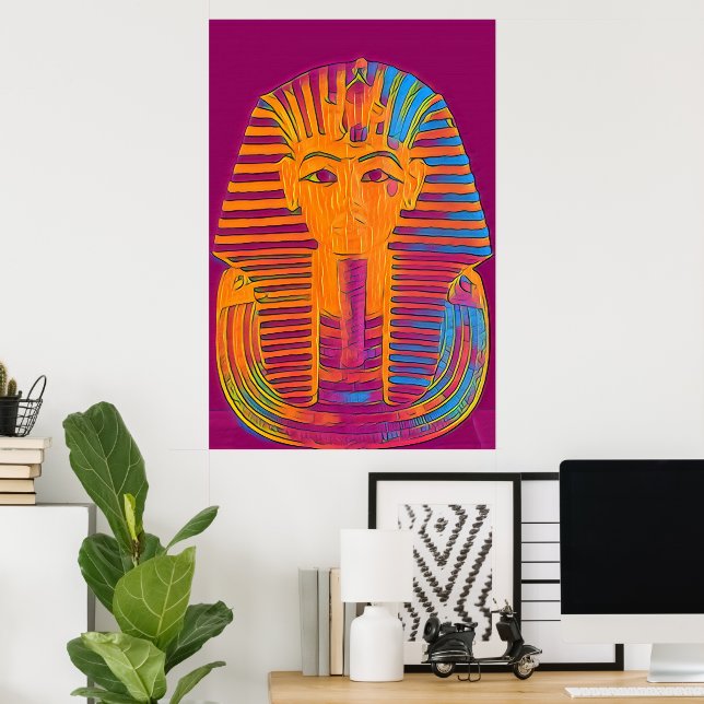 "King Tut's Brilliance" Egyptian Unique Wall Art (Home Office)