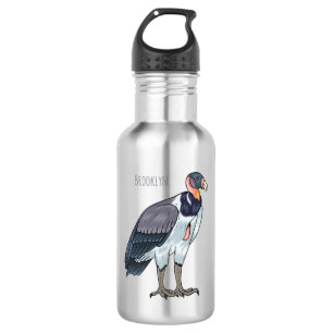 King vulture bird cartoon illustration 532 ml water bottle