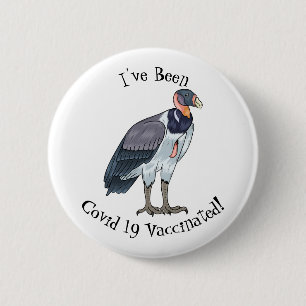 King vulture bird cartoon illustration  6 cm round badge