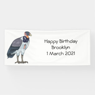 King vulture bird cartoon illustration banner
