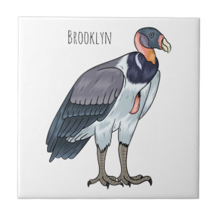 King vulture bird cartoon illustration  ceramic tile