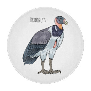 King vulture bird cartoon illustration cutting board